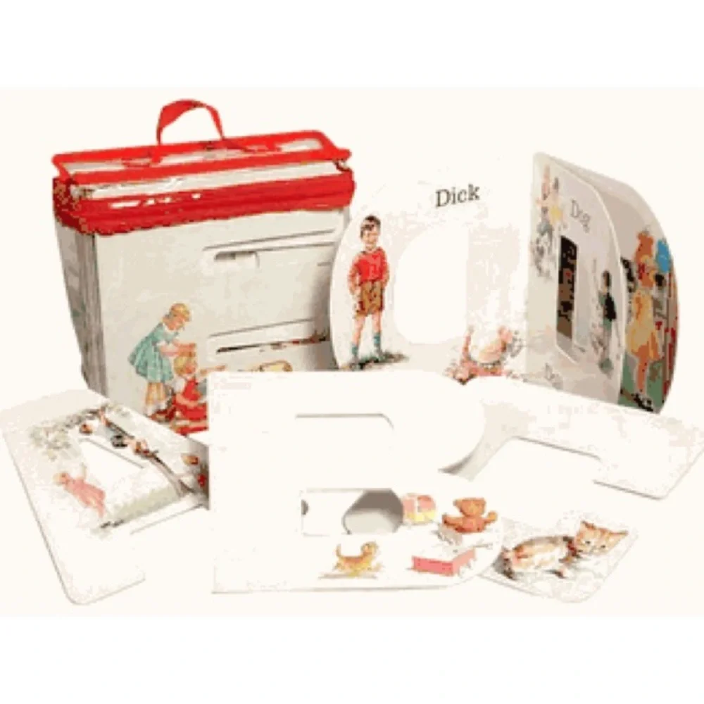 VINTAGE Dick and Jane ABC Alphabet Letters Flip Books